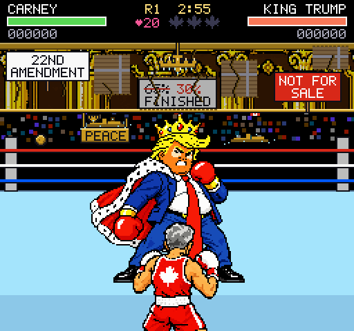 King Trump's golden ballroom, 30% finished and crumbling as he's beaten.
