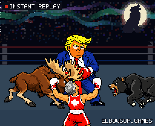 A knockout's instant replay, as the game makes it for sharing: the call of the wild ends the title fight.