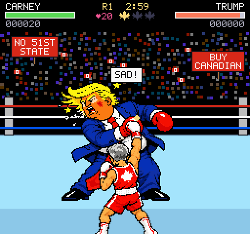 The title fight: a counter snaps Trump's head round.